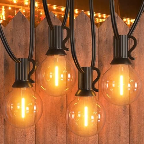 Led Lichterkette Außen, 15M Outdoor Lichterkette Strom mit G40 25+1 Glühbirnen, IP45 Wasserdicht Lichterketten Außenbereich für Garten, Hochzeit, Party Warmweiß von Miootly