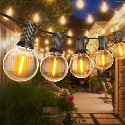 Led Lichterkette Außen, 30M/100FT Lichterkette Outdoor mit 50+2 G40 Birnen, IP45 Wasserdicht Lichterketten Außenbereich für Garten, Balkon, Hochzeit von Miootly