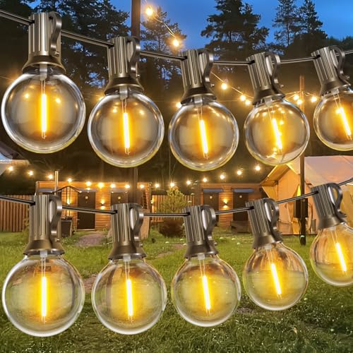 Miootly Lichterkette Außen 30M Outdoor Lichterkette mit 46+4 G40 LED Glühbirnen Warmweiß, Wasserdicht für Party Garten Beleuchtung Terassen Strom Aussen Pavillon Halloween Dekoration 2700K von Miootly