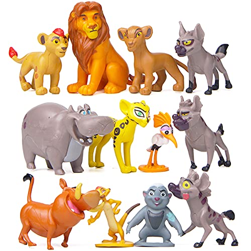 Lion King Figuren Set - Miotlsy 12 Stück Mini Figuren Set Cupcake Figuren Geburtstags Party Kuchen Dekoration Lieferungen Cake Topper für Kind Junge Mädchen Dekoration Geburtstags von Miotlsy