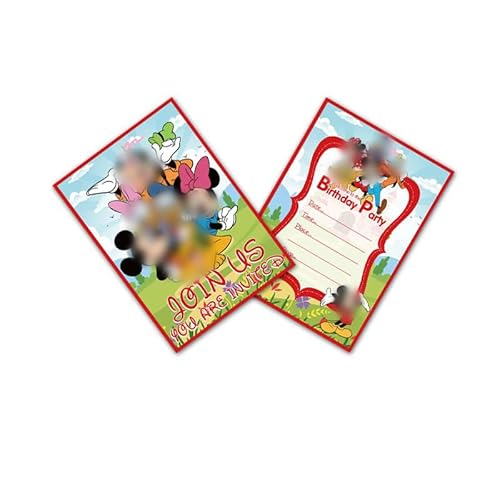 Miotlsy Cartoon Invite Card, 12 Stück Einladungen Karten Party Einladungen mit Umschlägen und Aufkleber Kinder Einladungen Pack Geburtstag Party Einladungen Karten Geburtstag Einladungen für Kinder von Miotlsy