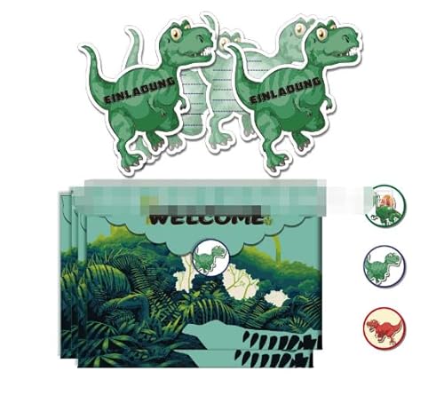 Miotlsy 12 PCS Dino Einladungskarten Dino Einladungskarten Kindergeburtstag mit Umschlägen Dino Party Kindergeburtstag Geburtstagseinladungen Jungen Geburtstagseinladungen Kinder von Miotlsy