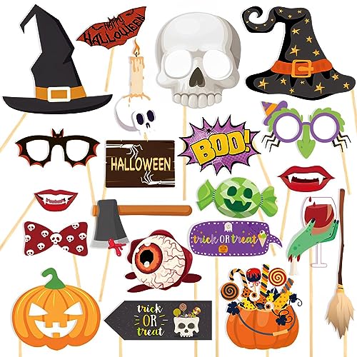 Halloween Foto Requisiten，20Pcs Halloween Foto Booth Props Kit，Foto Accessoires, Fotorequisiten-Set, DIY Photo Booth Props SetHalloween Party Dekorationen von Miotlsy