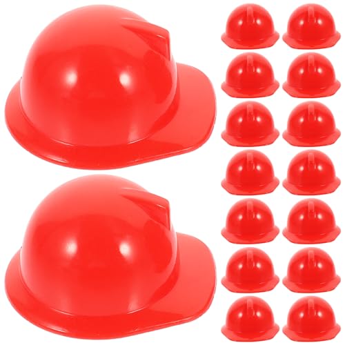 Mipcase 20 Stück Haustier-Schutzhelm Feuerwehr: Feuerwehr Hut Kinder Mini-Bau-Hüte Aus Kunststoff Helm Feuerwehr Feuerwehrhelm Rot Mini-Bau-Puppen-Hüte Haustier-Helm von Mipcase