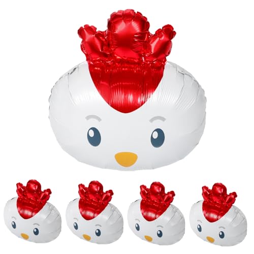 Mipcase 5 Stück Küken-Ballon -Huhn- Hühneraluminiumballon aufblasbare Nutztiere Hahn-Partydekorationen hähnchen folienballons Ballon-Nutztiere Aluminiumfolie Mipcase 5 Stück Küken-Ballon -Huhn- Hühneraluminiumballon aufblasbare Nutztiere Hahn-Partydekorationen hähnchen folienballons Ballon-Nutztiere Aluminiumfolie von Mipcase