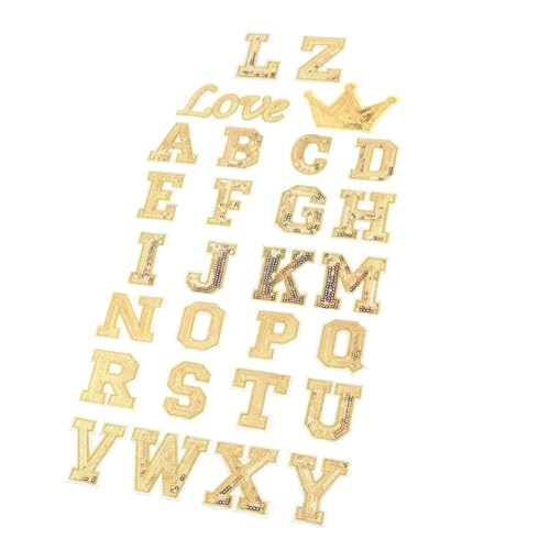 Mipcase 56Stücke Goldene Pailletten Patches zum Aufbügeln Alphabet Nähflecken für Kleidung Hüte Taschen DIY Applikationen für Designs Mipcase 56Stücke Goldene Pailletten Patches zum Aufbügeln Alphabet Nähflecken für Kleidung Hüte Taschen DIY Applikationen für Designs von Mipcase
