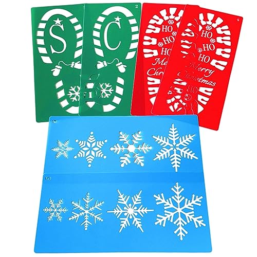 Mipcase 6 Stück Teiliges Weihnachts Schablonen aus Langlebigem Pet Wiederverwendbare Malschablonen mit Schneeflocken und Weihnachtsmann Motiven für DIY Wand und Basteldekorationen Mipcase 6 Stück Teiliges Weihnachts Schablonen aus Langlebigem Pet Wiederverwendbare Malschablonen mit Schneeflocken und Weihnachtsmann Motiven für DIY Wand und Basteldekorationen von Mipcase