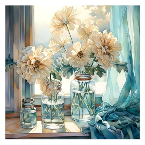 Diamond Painting,Diamond Painting Erwachsene Blume,Diamond Art Erwachsene Set Home Wand Dekor for Gift (35x35cm) von Miquans Art