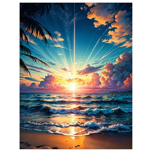 Diamond Painting Landschaft,Diamond Painting Erwachsene Meer,Diamond Art Erwachsene Set Home Wand Dekor for Gift(30x40cm) von Miquans Art