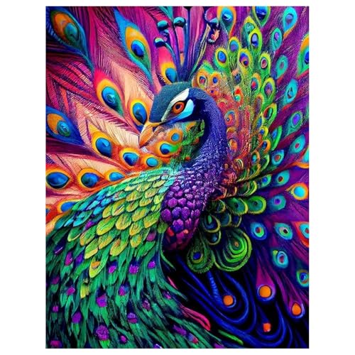 Diamond Painting Pfau,Diamond Painting Erwachsene Tier,Diamond Art Erwachsene Set Home Wand Dekor for Gift(30x40cm) von Miquans Art