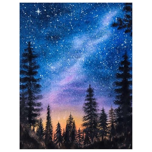 Diamond Painting Starry Sky,Diamond Painting Erwachsene Landscape,Diamond Art Erwachsene Set Home Wand Dekor for Gift(30x40cm) von Miquans Art