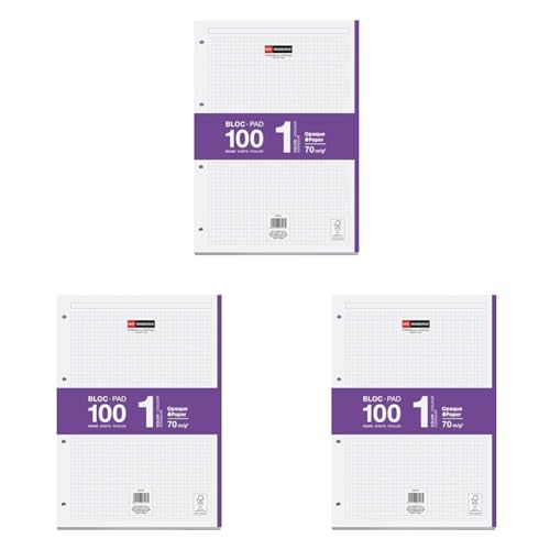 Miquel Rius 7427 – Schreibblock 100 H kariert, 5 x 5, Violett (Packung mit 3) von Miquelrius