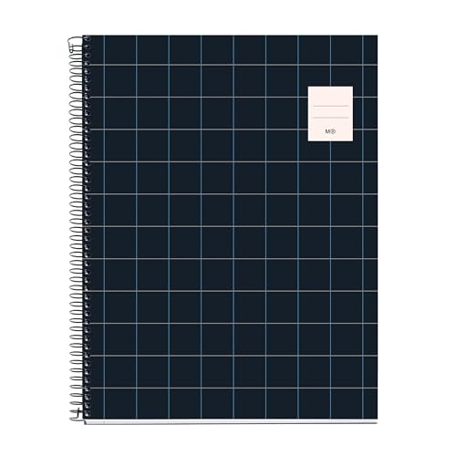 Miquelrius A4-Notizbuch, kariert, 5 mm, Hardcover, A4-Notizbuch mit 100 mikroperforierten Blättern, A4-Notizbuch mit 4 Farben zum Organisieren, extra blickdichtes Papier 70 g/m², 4 Löcher zum Abheften von Miquelrius