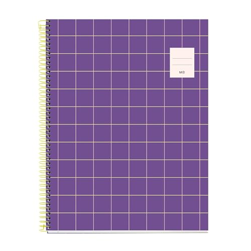 Miquelrius A4-Notizbuch, kariert, 5 mm, Hardcover, A4-Notizbuch mit 100 mikroperforierten Blättern, A4-Notizbuch mit 4 Farben zum Organisieren, extra blickdichtes Papier 70 g/m², 4 Löcher zum Abheften von Miquelrius