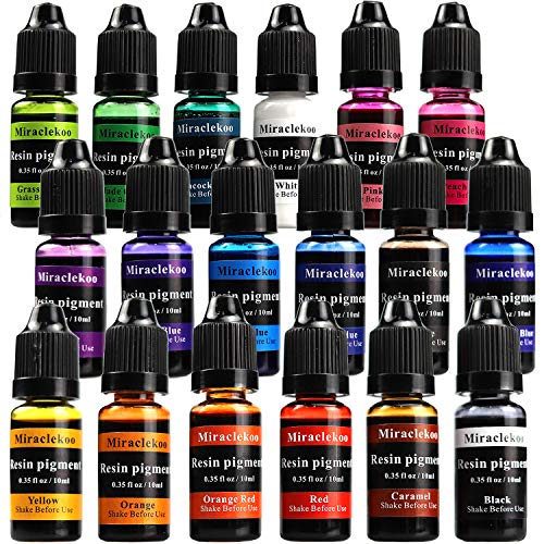 Epoxidharz-Farbstoff, flüssiges Epoxidharz-Pigment, je 10 ml, durchscheinend, 18 Farben von Miraclekoo