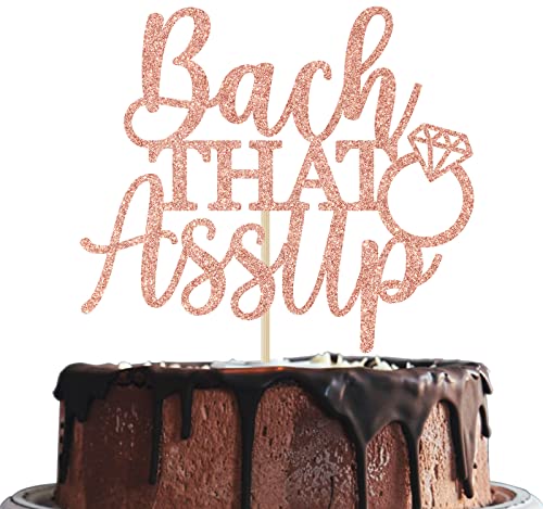 Bach That Ass Up Cake Topper, Bachelorette Party Dekorationen, Hochzeit Party Boujee Bachelorette Dekor Rose Glitter von Mis Quince