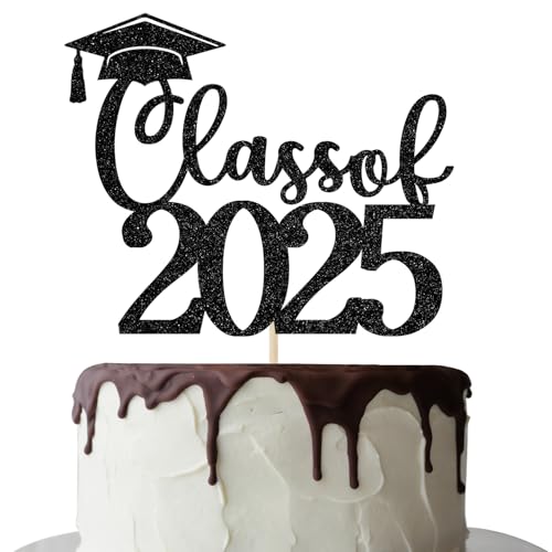 Klasse of 2022 Cake Topper, Congrats Grade 2022 Graduation Party Supply, 2022 Graduation Cake Decor, High School Graduation, College Graduation Party Dekorationen Schwarz Glitter von Mis Quince