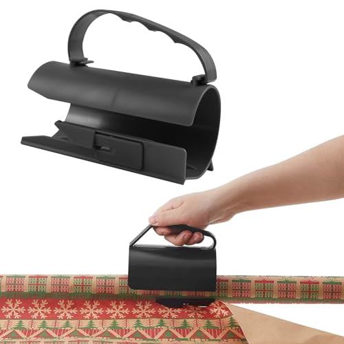 MisFun Geschenkpapier Schneider, Weihnachtlicher Geschenkpapierschneider Papierschneider, Wrapping Paper Cutter, Schneider für Rollen, Wrap Slice, Weihnachts Bastel Geschenkpapier, Schwarz von MisFun