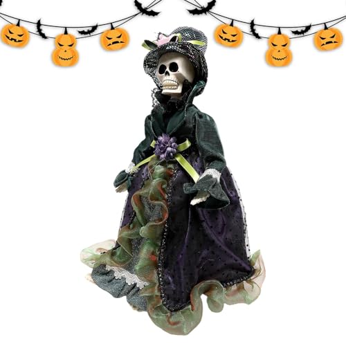 Misaakoeq Halloween-Puppen, Spukpuppe - Halloween Deko Skelett Puppe Geist Figur | Desktop-Dekoration, Haus, Studio, Zuhause, Ornamente für, Mädchen, Kinder, Erwachsene, Herbsternte von Misaakoeq