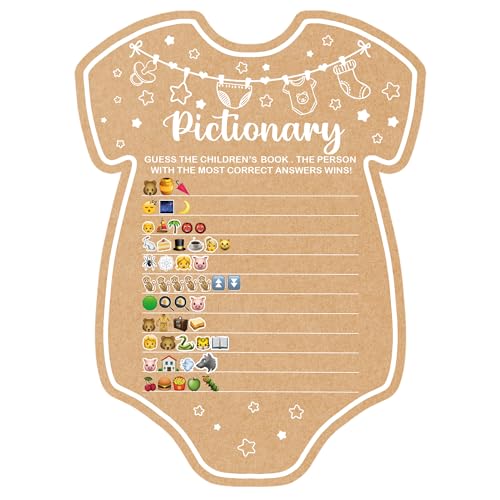 Baby Shower Spiele Pictionary Baby Shower Spiel Set 30 Karten Baby Spiele für Babyparty Babyparty Dekorationen Babyparty Ideen mit Antworttasten von Misaidou