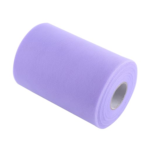 100 Yards 15 cm DIY Hochzeitsdekoration Tüllrolle Spule Bekleidung Strickstoff Nähteil Ideal für Hochzeiten Partys Wählen Sie aus vielen Farben Weiß Gelblich Rosa (Purple) von Miskall