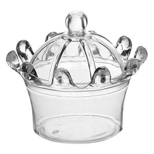 Miskall 12 Stück Hochzeit Pralinenschachtel, transparente Mini-Kronenform für Party-Plastiksüßigkeits-Snack-Geschenkbox(Transparent) von Miskall