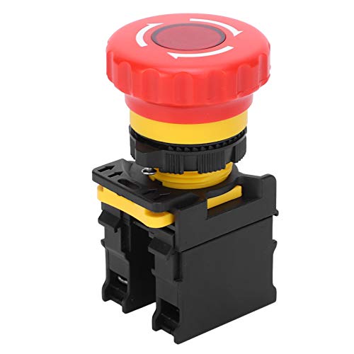 Miskall Emergency Stop Button, 10A 600V Rotary Switch Manual Tools Industrial Hardware Red von Miskall