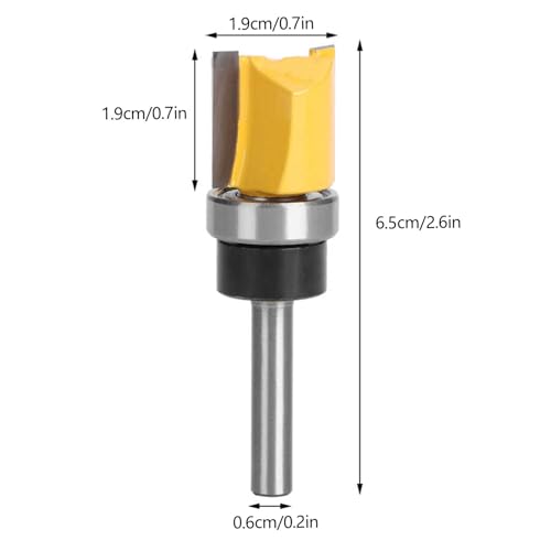 Miskall Holzbearbeitungsfräser mit 1/4-Zoll-Schaft, 6 x 19 x 20 mm Bündigfräser, gerades Trimmfräswerkzeug von Miskall