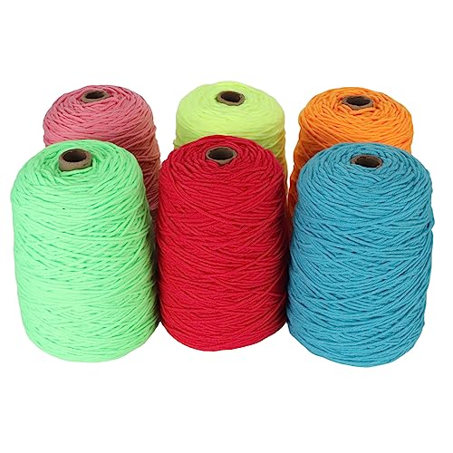 Miskall Teppich-Strickgarn, 6 Rollen, Tufting-Garn, 8 Anteile, Je 437 Yards, Angenehme Fluoreszierende Farbe, Schrumpffest, Zum Weben von Miskall