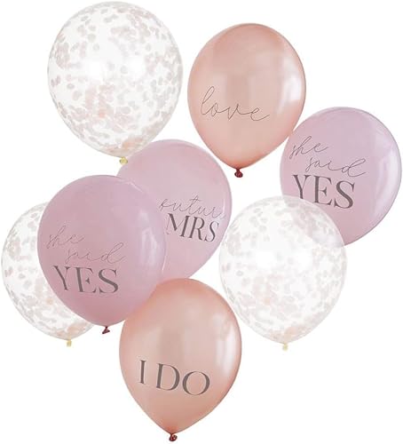 Luftballons JGA/Konfettiballons Statement TEAM BRIDE rosa blush rosé-gold kupfer helium-fähig - Raumdeko Dekoration Accessoires & Zubehör Junggesellen-Abschied Party Frauen Braut 16 Ballons von Miss Lovely