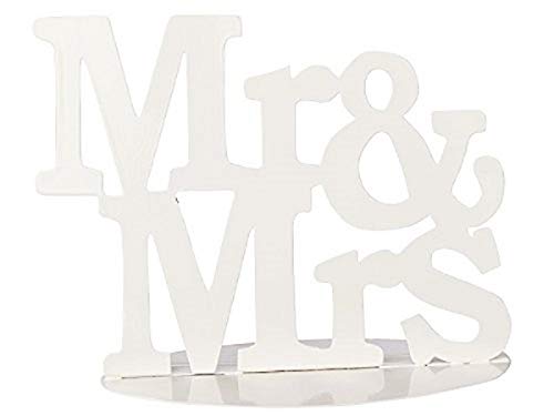 Miss Lovely Deko-Aufsteller Metall-Schild Deko-Figur Torten-Aufsatz MR & MRS weiß - Deko-Figur - Geschenk-Idee Geld Hochzeits-Deko Candy-Bar Tisch-Dekoration Accessoire-s & Zubehör Hochzeits-Torte von Miss Lovely