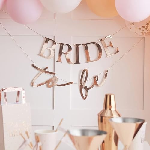 Party-Girlande JGA-Banner BRIDE TO BE roségold kupfer Junggesellinnen-Abschied Raum-Dekoration Hen-Party Deko JGA Accessoires & Zubehör Frauen Braut Hochzeit Hochzeits-Dekoration Deko-Banner von Miss Lovely