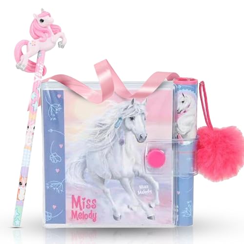 Miss Melody Mini Schreibblock Mit Kugelschreiber + Ylvi Bleistift mit 3-D-Topper - Perfekt für kreative Schreibmomente von Miss Melody