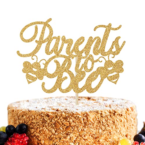 Gold Glitter Parents to Bee Kuchendekoration – Mommy to Be Kuchendekoration – Geschlechtsoffenbarung / Babyparty / Schwangerschaft Ankündigung Party Dekoration Supplies von Miss Onederful