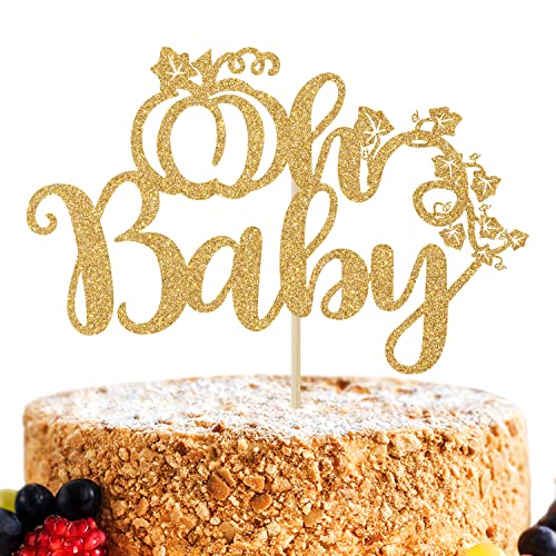 Gold Glitter Pumpkin Oh Baby Cake Topper, Welcome Baby/A Little Pumpkin is On the Way Cake Topper, Halloween Kürbis Baby Shower/Gender Reveal Party Dekorationen von Miss Onederful