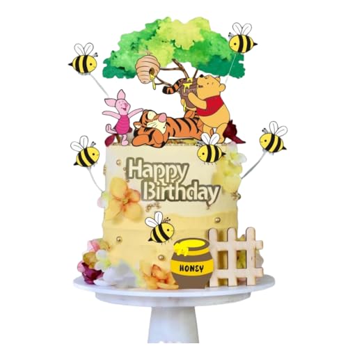 Cupcake Toppers,Zahnstocher Flaggen 15 Stück Winnie Puuh Cupcake Topper Dekorationen für Kinder Geburtstag Hochzeiten Duschen Hochzeit Party Supplies Dekor Gefälligkeiten von Miss-shop