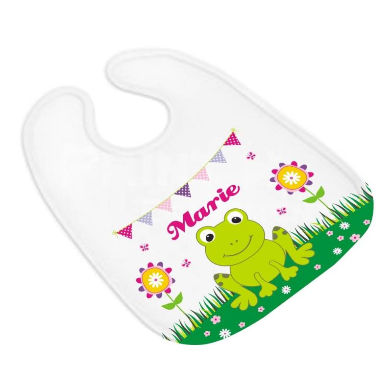 Babylätzchen Frosch | 873 Mit Name, Sabberlatz Babylatz Spucktuch Lätzchen Latz Motivlätzchen Namenslätzchen Peronalisiertes von MissRompy