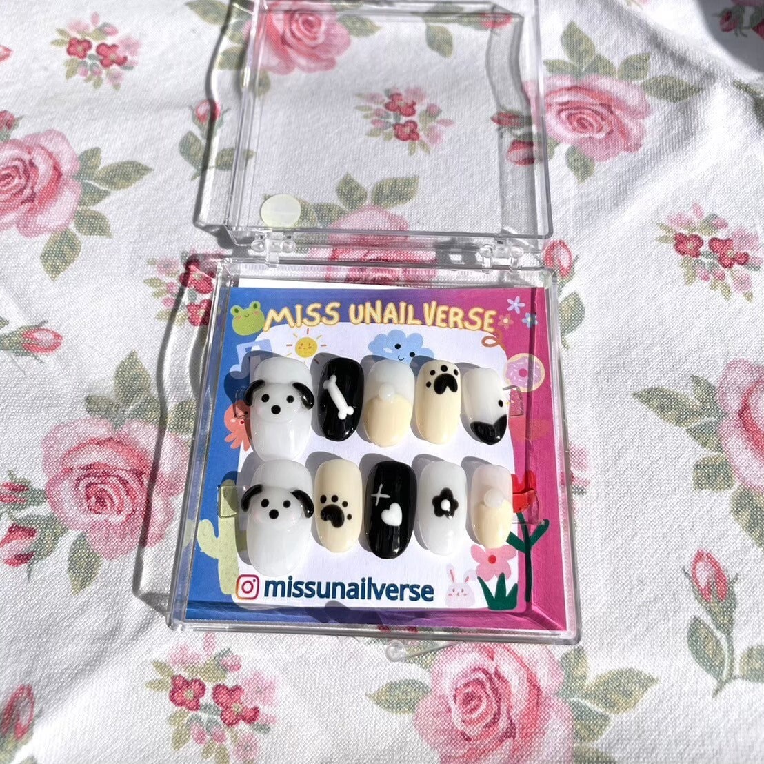 Press On Nails, Gelnägel, Glänzende Nägel, Süß, Handgemacht, Rosa, Puderrosa, Kleber-Nägel, Sticker-Nägel, Y2K Cute Pup Set | Größe S M L von MissUnailverse