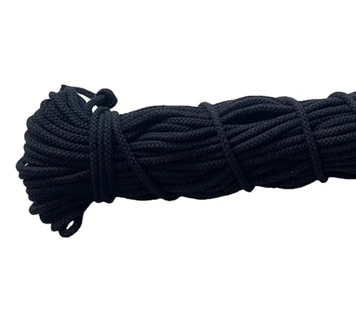 Mississhop 100 m Baumwollkordel Seile Kordel aus Baumwolle mit Polyacryl Kern Schwarz Ø 3 mm von Mississhop