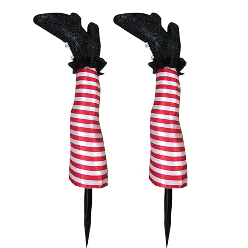 1 Paar Halloween Hexenbeine Pfähle Halloween Hexenbeine Mit Erdspießen Gartenstecker Für Rasen Terrassen Lustige Halloween Dekoration Hexe Beine Requisite Gartenfiguren Hexenbeine Garten Requisiten von Missmisq