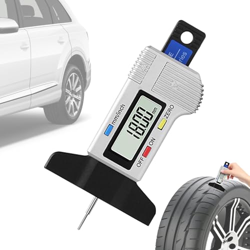 Digitaler Profiltiefenmesser Für Reifen Auto Profilmesser Digital Tiefenmesser LCD Display Reifenprofiltiefenmesser Auto Tiefenmesser Motorrad Profilmesser Messchieber Tiefenmesser Messer Digital von Missmisq