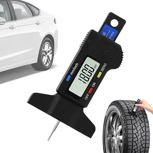 Digitaler Profiltiefenmesser Für Reifen Auto Profilmesser Digital Tiefenmesser LCD Display Reifenprofiltiefenmesser Auto Tiefenmesser Motorrad Profilmesser Messchieber Tiefenmesser Messer Digital von Missmisq