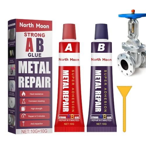 Flüssigmetall 2 Komponenten Kleber Metall Epoxidharz Hitzebeständig, Metallkleber & Metallspachtel Metall Reparatur Paste Zum Reparieren Gussfehler Verwendet Epoxidharz Kleber Für Metall, Gusseisen von Missmisq