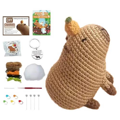 Missmisq Tiere Häkelset Für Anfänger Komplett Häkelset Für Anfänger Tiere Häckeln Stricken Für Anfänger Capybara Häkelset Handnähnadel Stichmarkern Starters Häkeln Tiere Set Für Erwachsene Kinder von Missmisq