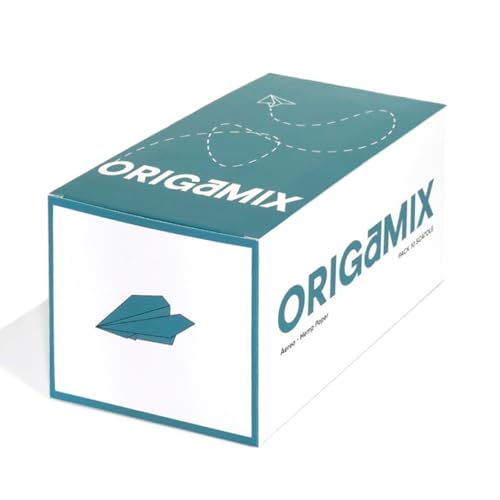 Origamix Origami-Papier aus Hanf, Box mit 10 Schachteln für insgesamt 2500 Blätter, Origami-Aktivität und Modellierpapier, rechteckig, Sheet_PAPER, Flugzeugmodell von Mister Canapa