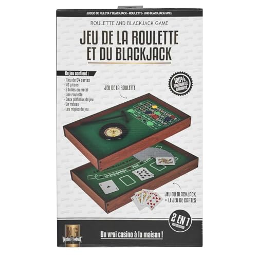 Meister Gadget, MG3490, Bring das Kasino nach Hause mit diesem Spiel des Kasinos 2 in 1 ! Bluffen, Strategie und viel Lachen garantiert mit diesem Spiel von Black Jack und Roulette. von Mister Gadget