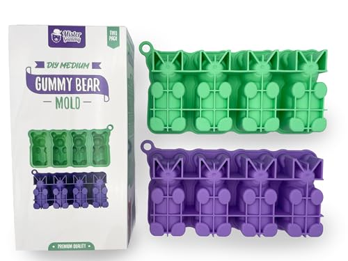 Mister Gummy Gummibärchen-Form zum Selbermachen, mittelgroß, für Gummibärchen, Seife, Schokolade, Kerzen, Badekugeln, Eis, Deko-Bären, Backwaren und mehr, 2 Stück von Mister Gummy