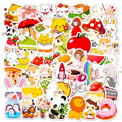 Mistree 50 Japanische Kawaii Tiere Aufkleber, Süße Sticker zum Aufkleben Kinder, 4-6 CM von Mistree