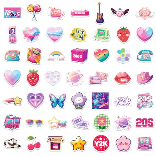 Mistree 50 Kawaii Sticker zum Kleben, Y2K Aufkleber Selbstklebend Kinder, 4-5 CM von Mistree