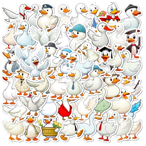 Mistree 50 Weiß Gans Sticker zum Kleben Kinder, Süße Sticker Einzeln, 4-5 CM von Mistree